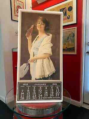 Coca Cola 1923 Flapper Girl Holding Bottle Full Calendar Pad Allan Petretti