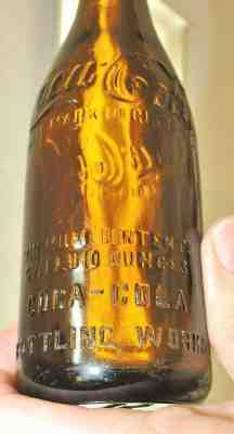 RARE STRAIGHT SIDE COCA COLA AMBER BOTTLE " HARTFORD CITY, IND "  PORTER'S - R "