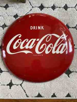 RARE 1953 COCA-COLA 16" BUTTON SIGN