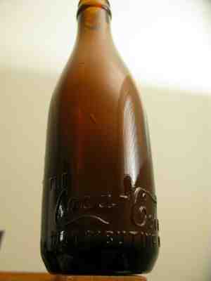AMBER STRAIGHT SIDE COCA COLA BOTTLE DAYTON OHIO MINT CONDITION