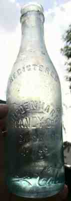 ANTIQUE AQUA COCA COLA CROWN TOP BOTTLE BIEDENHARN CANDY VICKSBURG, MISSISSIPPI
