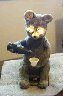 Vintage Drinking Coca Cola 50's Alps Japan Working Mechanical Bear Eyes Light Up