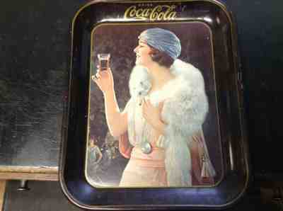 ORIGINAL 1925 COKE COCA COLA TRAY GIRL AT THE PARTY FLAPPER EXCELLENT CONDITION