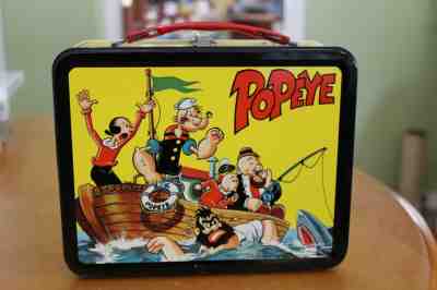1964 Vintage Popeye metal Lunch Box with Thermos bottle