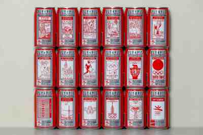 1992 Coca Cola 18 cans set from Japan, Barcelona '92 / Olympic Poster collection