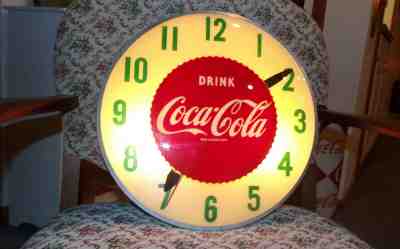 1950s Swihart Sunburst Drink Coca Cola Lighted Clock 