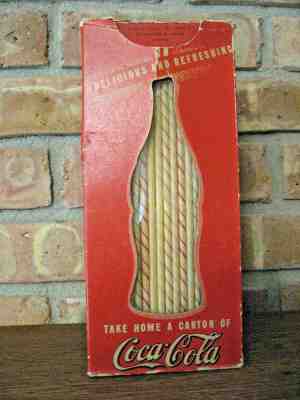 RARE VINTAGE 1930’s ORIGINAL COCA-COLA STRAW BOX, Delicious and Refreshing