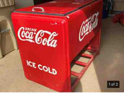 1939 Westinghouse twin door coca cola cooler with bottle opener and drain plug. 