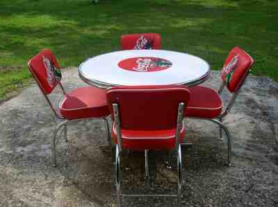 Retro Coca Cola Table w/ 4 Matching Chairs