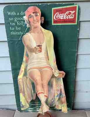 Vintage Coca Cola (Coke) 3-D Cardboard Advertising Sign - C. 1925