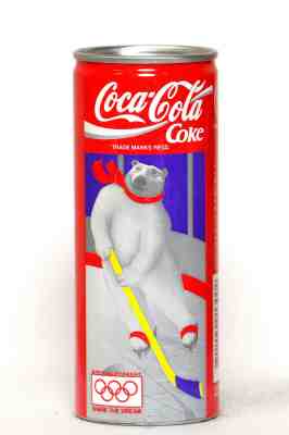 1994 Coca Cola can from Korea, Polar Bear / Ice hockey (250ml)
