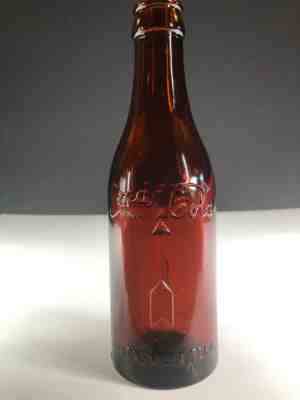 1912-1916 Amber SS Straight Sided Arrows Coca Cola Bottle Clarksville, TENN