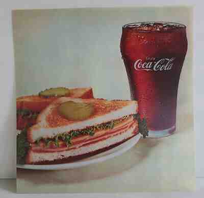 Vintage COCA COLA Sign Fountain Glass & Sandwich   NOS Light Up Transparent   