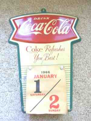 VINTAGE ORIGINAL DRINK COCA-COLA FISHTAIL CALENDAR FULL 1966 PAGE A DAY SHEETS
