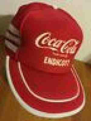 Vintage Coca-Cola Coke Mesh Trucker Hat Endicott Red w/ White Stripes RARE