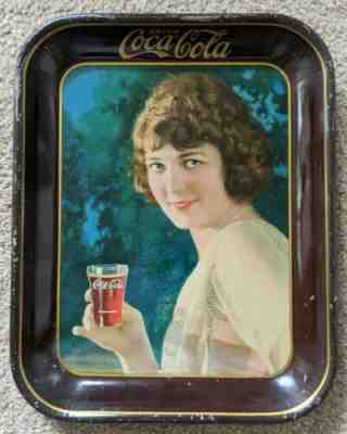 COCA COLA Original 1924 Tray, Brown Rim. Coke tin