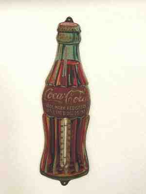RARE VTG Coca Cola COKE Advertising Thermometer Tin Litho "Christmas 1923" WORKS