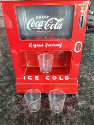 VINTAGE TIN COCA-COLA BATTERY OPERATED TOY SODA DISPENSER BANK LINEMAR TOYS