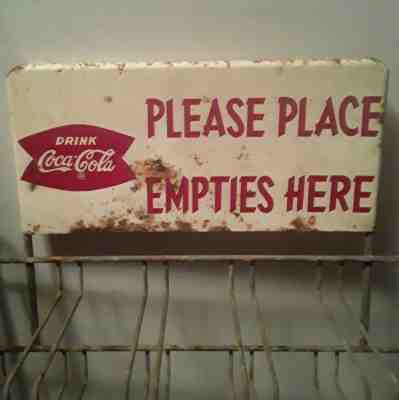 Drink Coca Cola Please Place Empties Here Bottle Rack Made in Shiner Texas