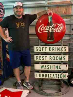 Vintage coca cola porcelain sign