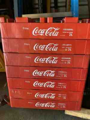 Seven Vintage Coca Cola 2L Bottle Crate Case Red Plastic Coke Carrier Tray