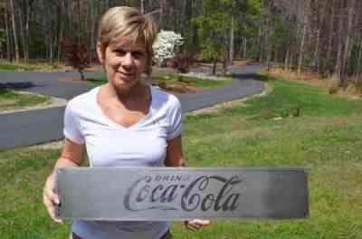 VINTAGE 30's DRINK COCA COLA SODA SCRIPT SIGN SUPER PIECE MINTY RARE COLLECTABLE