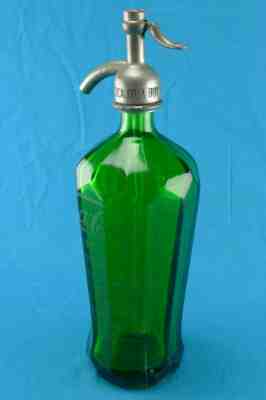Vintage COCA-COLA Green 10-Sided SELTZER BOTTLE; Winona, MI- Free Shipping!