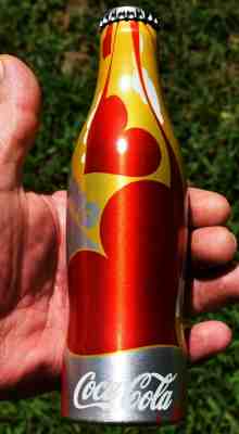 *X RARE! Belgium WHITE Coca Cola logo version M5 Lovebeing Aluminum Coke Bottle 