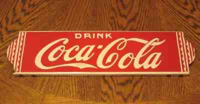 1930's Coca Cola Porcelain Door Push Rare R. J. Dewees Dallas 15 & 1/2 " Long