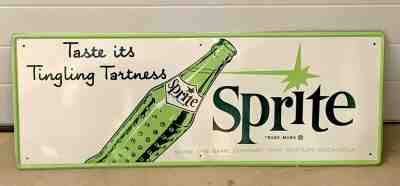 NOS Sprite Sign Gas Oil Soda Advertising Pulled From Orig Ship Paper Coca Cola