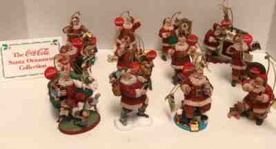 1999 Danbury Mint Coca Cola Santa Claus 12 Ornament Set in Original Box