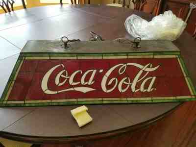 Vintage Coca Cola Billiard/Pool Table Light Tiffany 2 light 36 in. x 14 in.