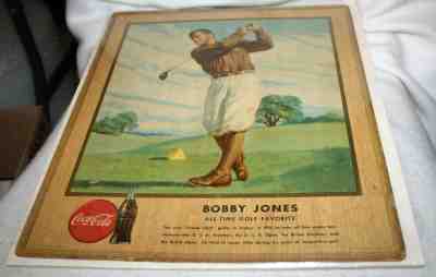 VINTAGE COCA COLA SPORTS (GOLF) CB SIGN ~ BOBBY JONES on COURSE ~ 1947 ~ NR!
