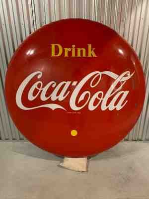 Classic 4 ft Coca-Cola button sign