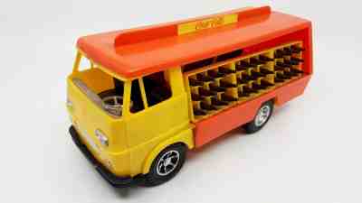 ultra rare large plastic 1960s Coca Cola toy truck made in Italy , size = 10" 