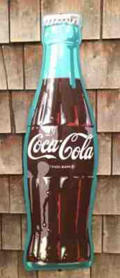 ???? COOL Vintage 1950s Die Cut 36” COCA COLA 3D Pop Art Bottle Advertising Sign