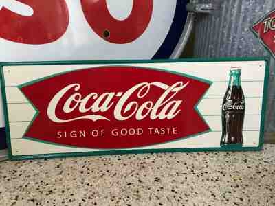 Original Vintage Coca-Cola Fishtail Sign