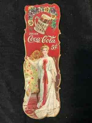 rare vintage 1902 coca cola embossed bookmark