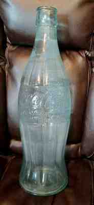 Vintage Large 20" Coca Cola Coke Christmas Embossed Display Bottle Dec. 25, 1923
