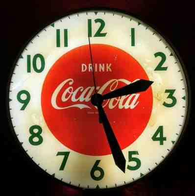 Coca-Cola Swihart brand neon bubble clock