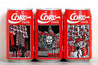 1991 Coca Cola 3 cans set from Japan, Tohoku Festival