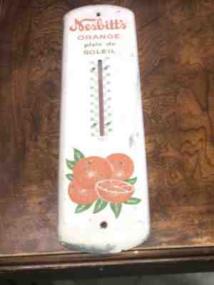 Original 1972 NESBITT'S ORANGE CANADA BARKER 3045-A THERMOMETER SIGN.coca Cola