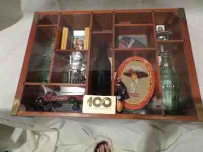 COKE  COCA-COLA 100 ANNIVERSARY CENTENIAL CELEBRATION BOTTLES WOODEN BOX