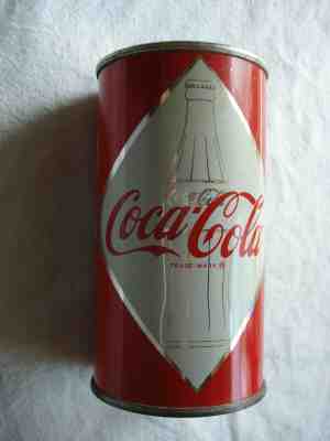 Vintage Flat top Coca Cola Bank Can Diamond Logo