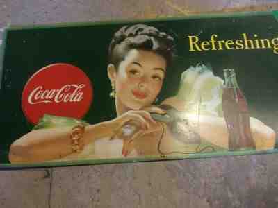 Two Coca Cola Original Vintage Cardboard Signs (1946 and 1948)