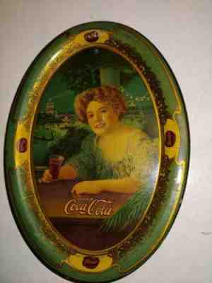 Vintage 1904 Original Coca-Cola Soda Tip Change Tray,Hilda Clark Exposition Girl