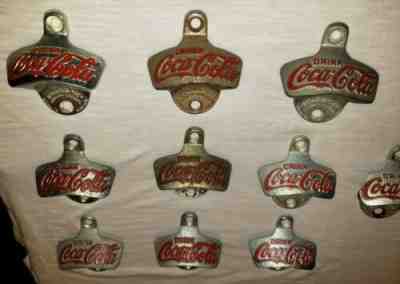 (10) ORIGINAL Vintage STARR X Coca Cola Bottle Openers Wall Mount Antiques NOS