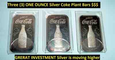 LOT 3 Coca Cola Silver Art Bar Coke 999 SILVER Bar Norfolk Coke Plant Silver BAR
