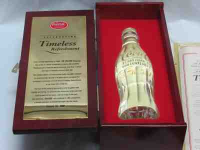 Jan. 1 2000 Coca-Cola "Timeless Refreshment" crystal commemorative bottle in box
