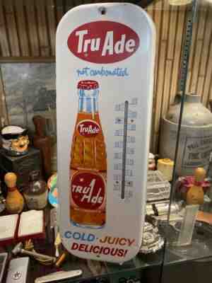Vintage Tru Ade Cola Soda Thermometer Bottle Sign Soda Fountain WORKS!